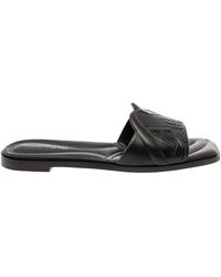 McQueen - Quilted Sandals With Logo Motif - Lyst
