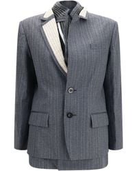 Sacai - Pinstripe Single Breasted Jacket - Lyst