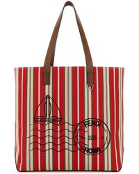 Fendi - Embroidered Canvas Shopping Bag - Lyst