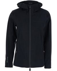 Moncler - 'Valles' Jacket With Hood And Logo Lettering On The Front - Lyst