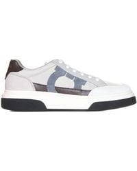 Ferragamo - Low-Top Sneakers With Gancini - Lyst