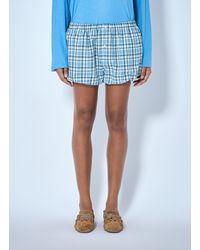 Acne Studios - Gathered Check Shorts - Lyst