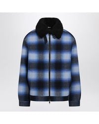 Balenciaga - Plaid Wool Flannel Bomber Jacket - Lyst