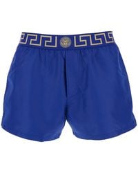 Versace - Swim Shorts With Elastic Waist With Greca Motif - Lyst