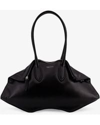 McQueen - Manta Leather Shoulder Bag With All-Over Metal Details - Lyst