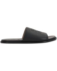Loewe - Flex Anagram Leather Slides - Lyst