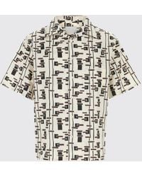 Prada - Printed Cotton Poplin Shirt - Lyst