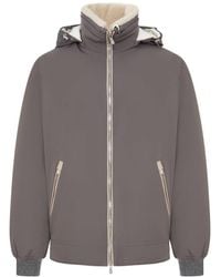 Brunello Cucinelli - Padded Jacket With Shearling - Lyst