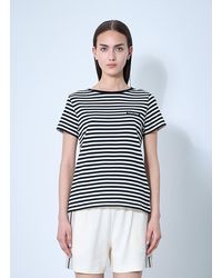 Moncler - Striped Logo Motif T-Shirt - Lyst