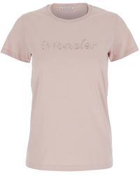 Moncler - T-Shirt With Embroidered Logo On The Front And Logo Patch On The Sleeve - Lyst