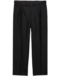 Prada - Pleated Wide-Leg Trousers - Lyst