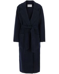 Max Mara - Long Coat With Belt Wool And Cashmere - Lyst