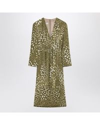 Dries Van Noten - Dress With Belt And Khaki Print - Lyst