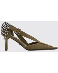 Prada - Cotton Canvas Pumps With Crystals - Lyst