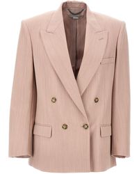 Stella McCartney - Double-Breasted Wool Blazer With Peak Lapels - Lyst