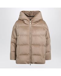 Max Mara - Reversible Zip Camel Down Jacket - Lyst