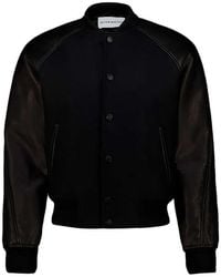 Givenchy - Wool Bomber Jacket With Leather Inserts - Lyst