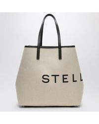 Stella McCartney - Ecru Cotton-Blend Tote Bag With Logo - Lyst