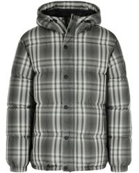 Burberry - Gradient 'Check' Hooded Polyester Down Jacket - Lyst