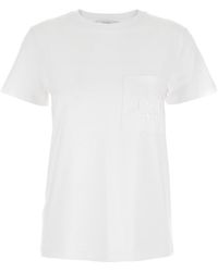 Max Mara - 'Papaia' Crewneck T-Shirt With Tonal Logo Embroidery On The Front - Lyst