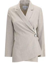 Loewe - Wool Tailored Jacket - Lyst