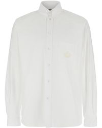 Fendi - Shirt With Classic Collar And Logo Embroidery On The Front - Lyst