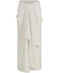 Givenchy - Long Draped Wool And Mohair Skirt - Lyst