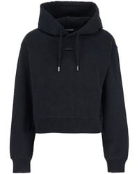 Jacquemus - 'Le Hoodie Gros Grain' Cropped Hoodie With Drawstring Hood And Logo Patch On The Front - Lyst