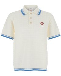 CASABLANCA - Shirt With Classic Collar And Chest Logo Patch - Lyst