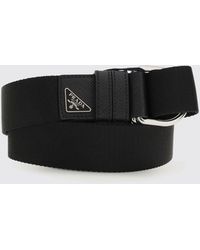 Prada - Nylon And Saffiano Leather Belt - Lyst