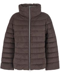 Herno - Down Jacket With High Collar And Design - Lyst