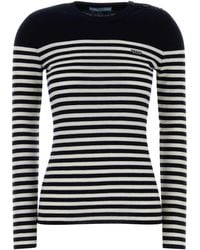 Prada - Stripes Crew Neck Sweater - Lyst