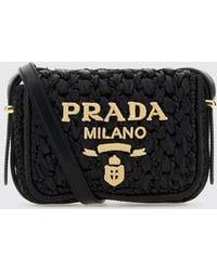 Prada - Raffia Crossbody Bag - Lyst