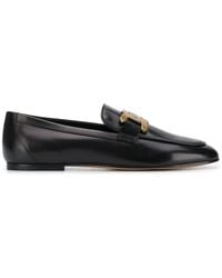 Tod's - Loafers In Leather With Chain Detail - Lyst