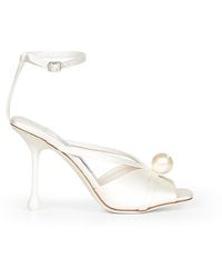 Jimmy Choo - Ivory Satin Siva 95 Sandals - Lyst