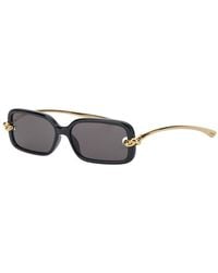 Bottega Veneta - Sunglasses With Rectangular Design And Knot Detail - Lyst