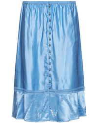 Rabanne - Rabanne Sunset Viscose And Silk Satin Midi Skirt With Lace - Lyst