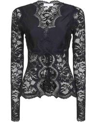 Rabanne - Lace And Viscose Jersey Top - Lyst