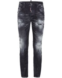 DSquared² - Skinny Jeans With Distressed Whiskering - Lyst