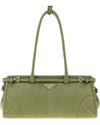 Prada - Nabuk Bonnie Shoulder Bag - Lyst