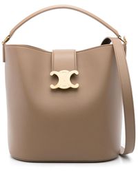 Celine - Louise Medium Leather Bucket Bag - Lyst