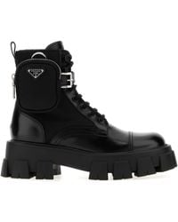 Prada - Leather And Re-Nylon Boots - Lyst