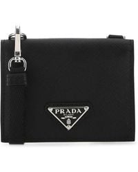 Prada - Black Leather Cardholder - Lyst