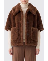 Max Mara - Short Camel Fur Jacket With Classic Collar - Lyst