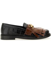 Moschino - Crocodile-Embossed Leather Moccasin - Lyst