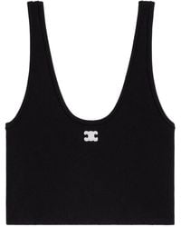 Celine - Triomphe Cotton Top - Lyst