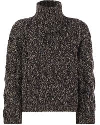 Brunello Cucinelli - Soft Wool, Cashmere And Mohair Turtleneck Sweater With Braided Design - Lyst