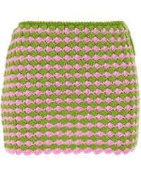 Prada - Two-Tone Crochet Mini Skirt - Lyst