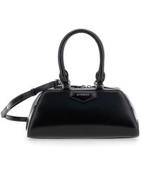 Givenchy - 'Antigona East West' Mini Handbag With Adjustable And Removable Shoulder Strap And Logo Lettering On The Front - Lyst