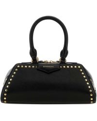 Givenchy - Black Leather Mini Antigona East-west Handbag - Lyst